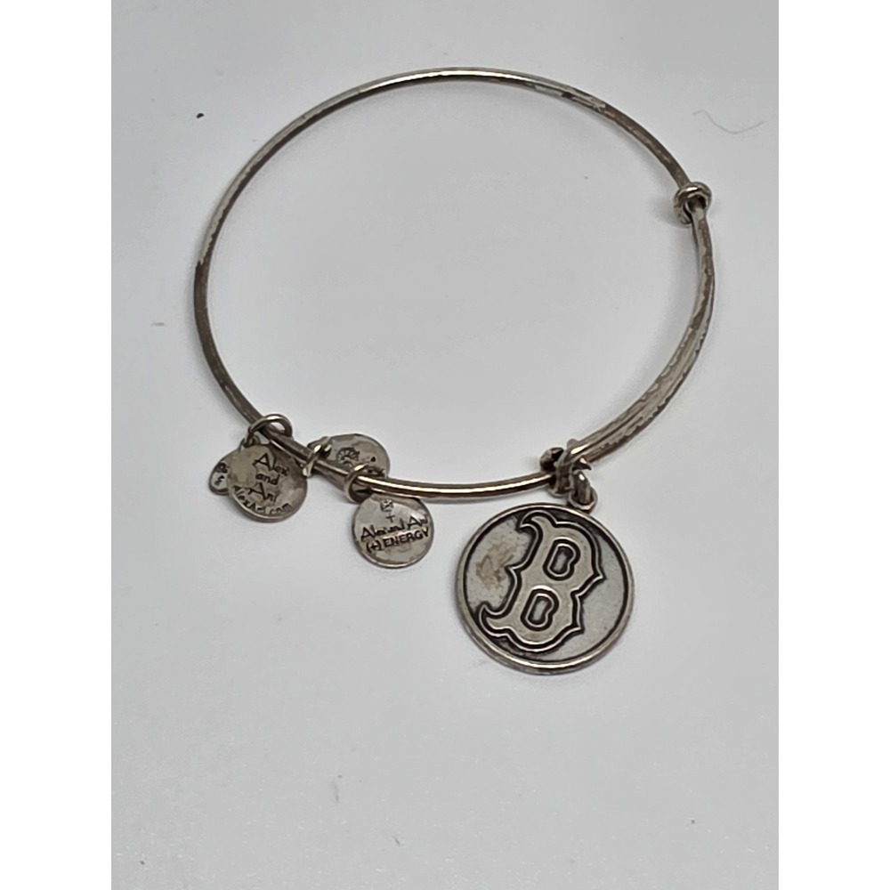 Alex and Ani Boston Red Sox Charm Bangle Bracelet Silver Tone MLB Jewelry - Picture 1 of 2